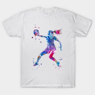 A Handball Player Girl Hits The Ball T-Shirt